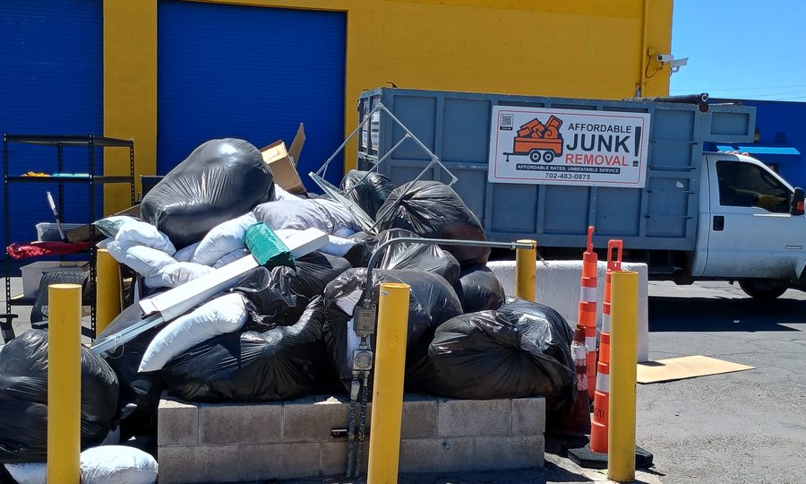 Commercial trash out cleared from a Las Vegas business lot